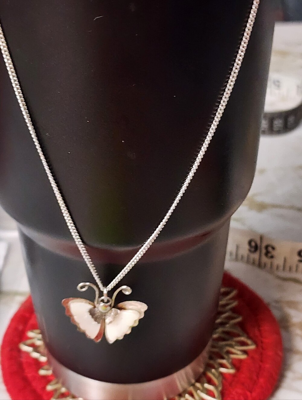 Custom Made Butterfly Pendant  With Chain.